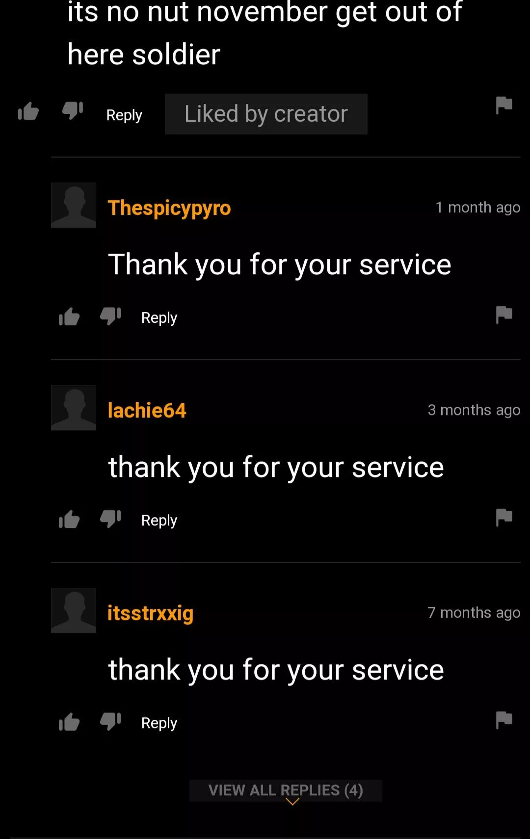 Thank you for your service
