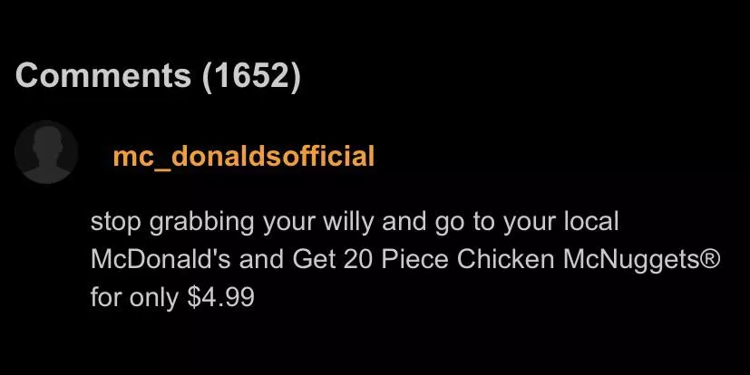 Thank you, McDonalds!