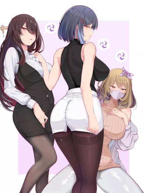 That is one sexy trio.. <3 [Genshin Impact]