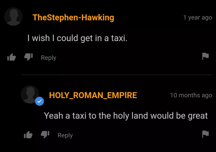 That is the second roman comment on phub I've seen