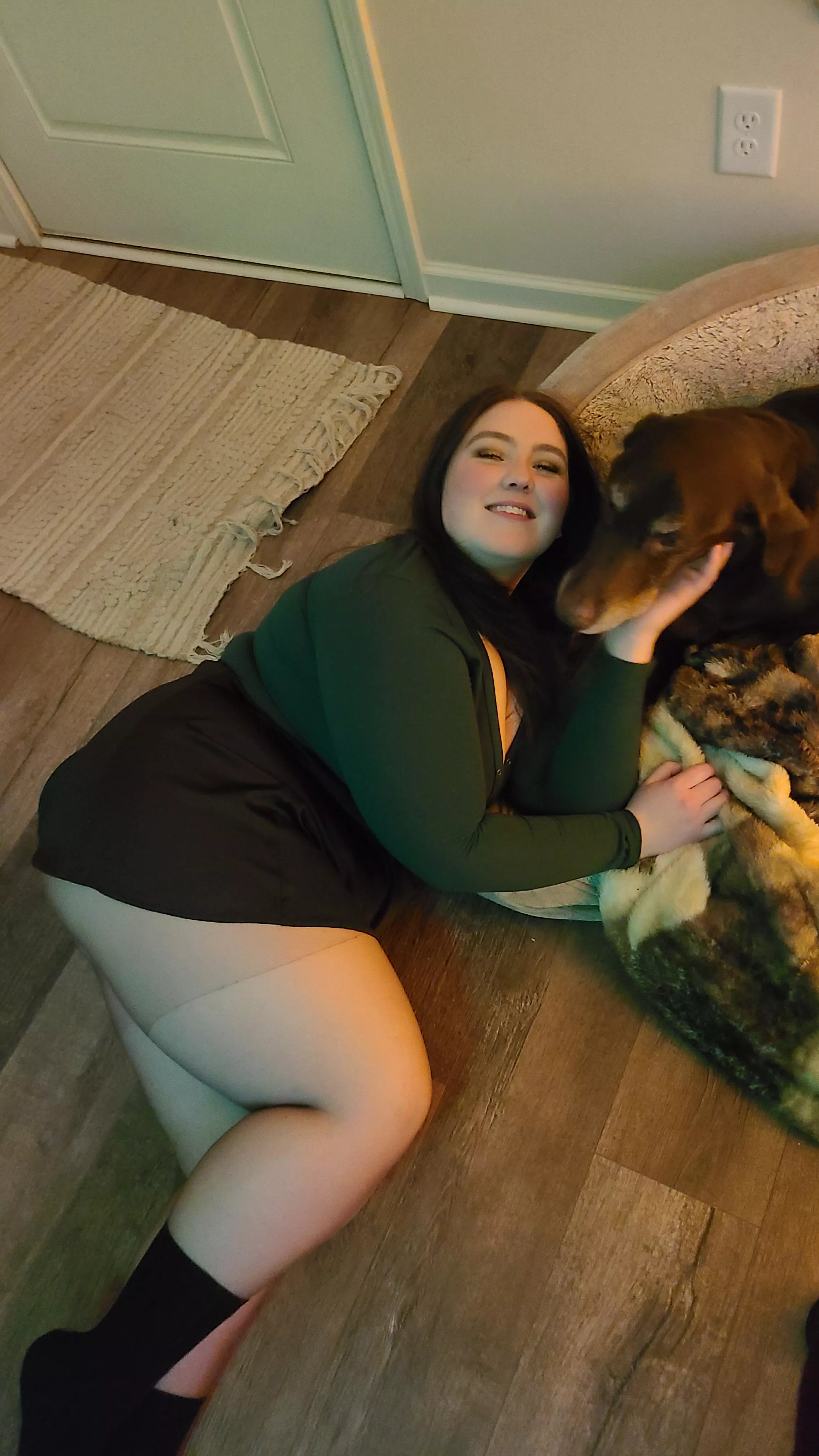 That one time my wife got hammered a fell trying to pet my dog