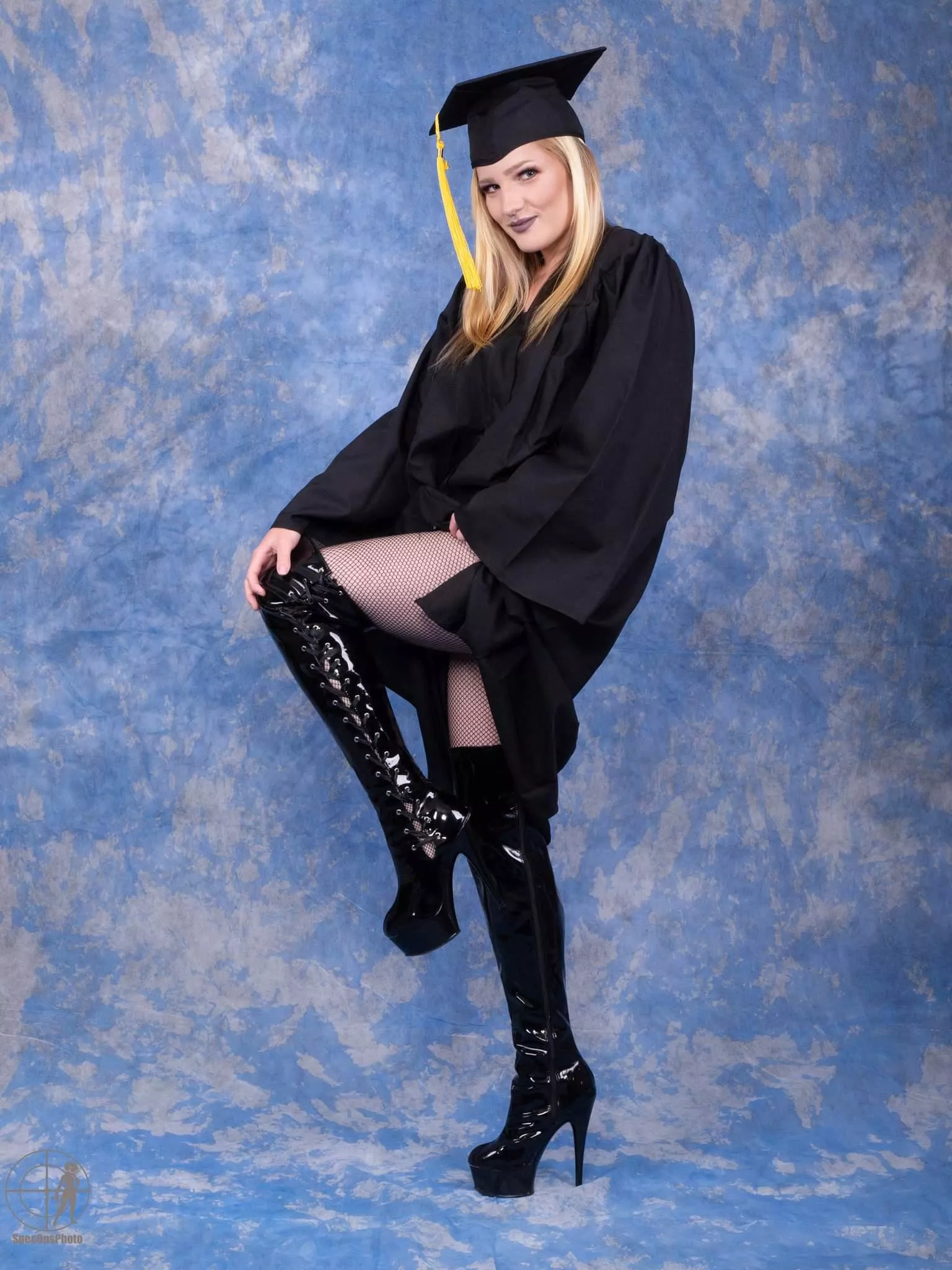 The boots under my grad gown The boots under my grad gown