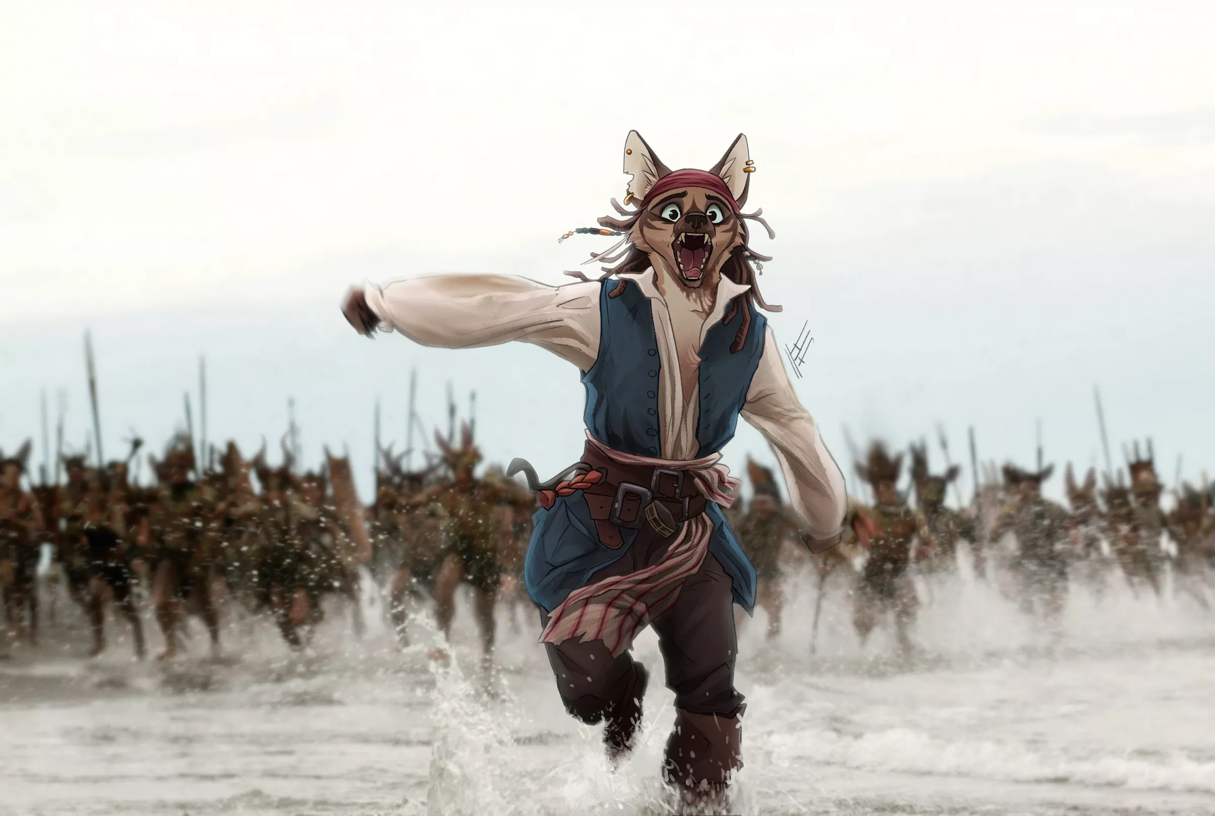 The epic scene (art by me @/heretic.fox on Instagram)