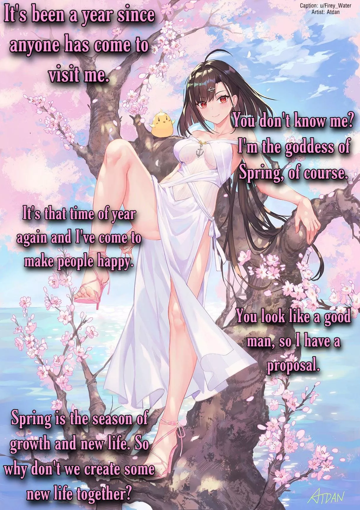 The goddess of Spring bringing new life into the world. [Breeding] [Wholesome]