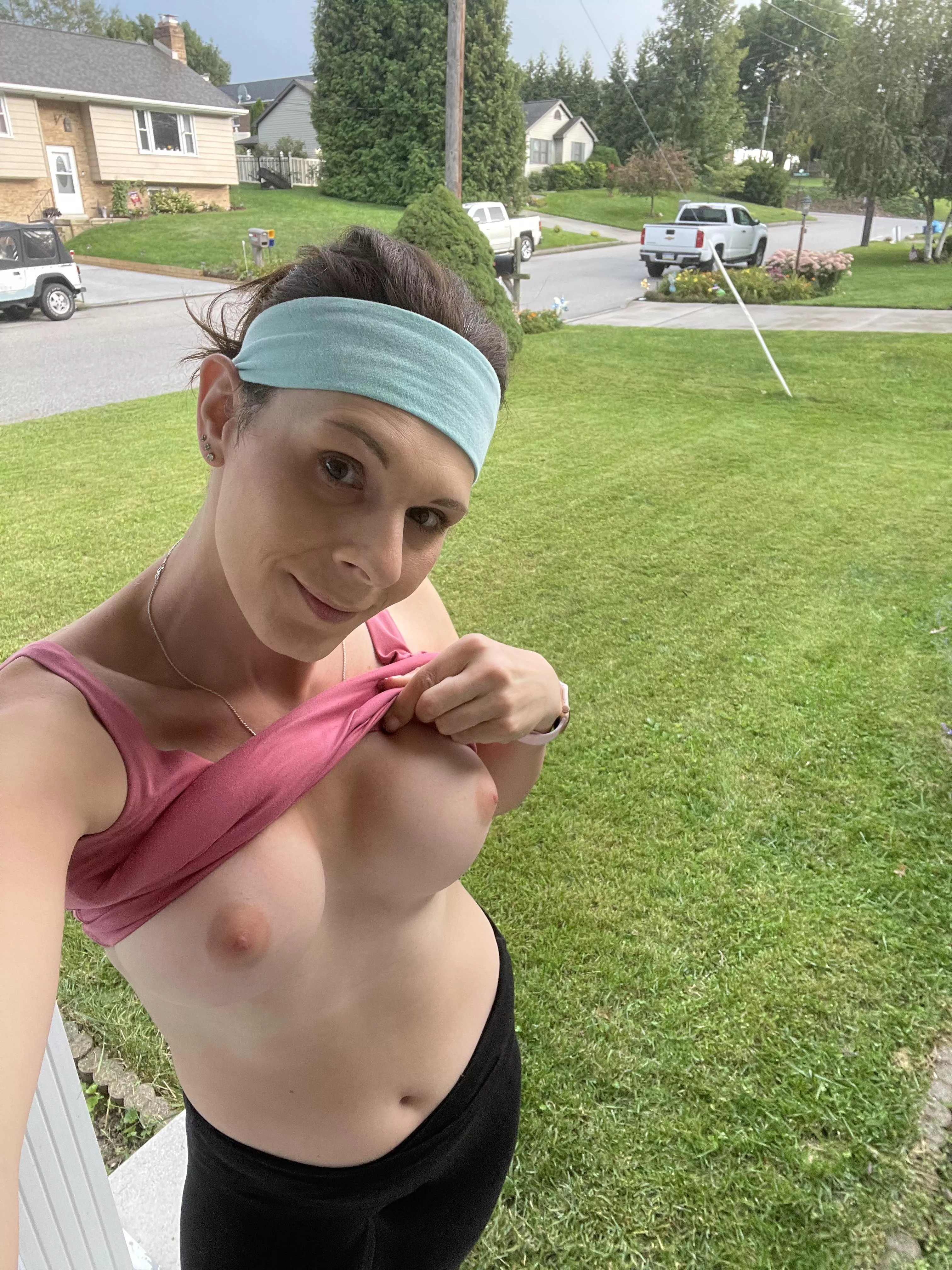 The grass needed mowed and my titties needed flashed (39F) The grass needed mowed and my titties needed flashed (39F)