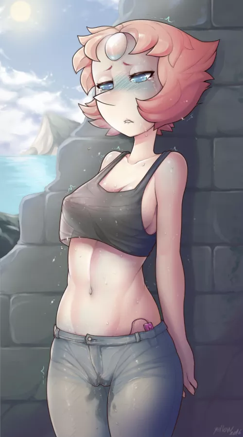 The idea that a human might catch her performing such a degenerate act excites Pearl very much (Yellowroom)