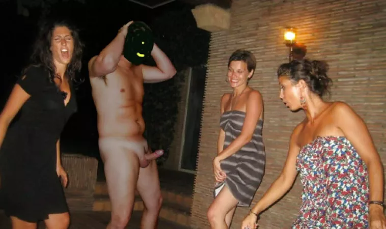 The short hair girl in back. She wants it.