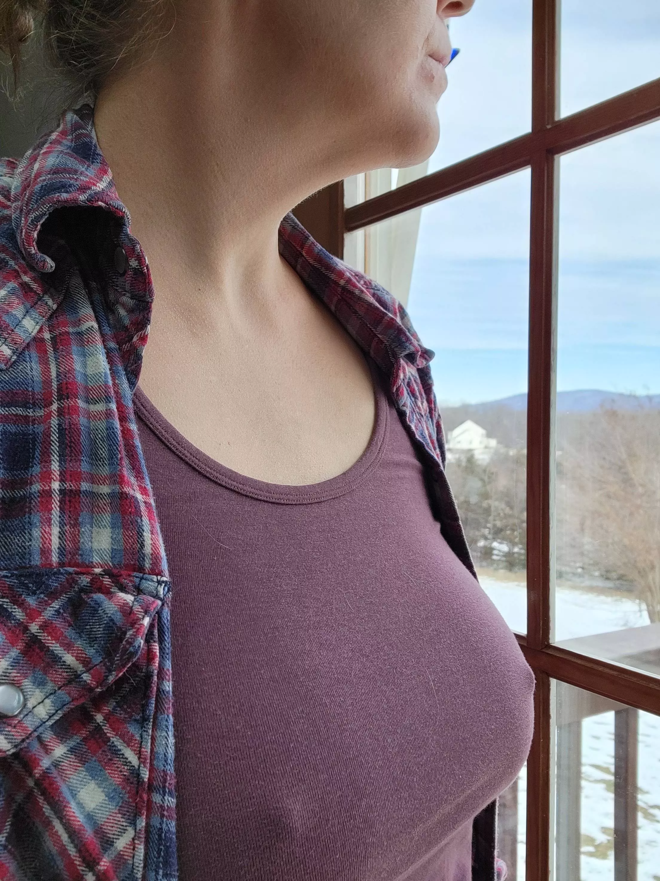 The snow outside is almost melted! I'm so excited about it I forgot to wear a bra