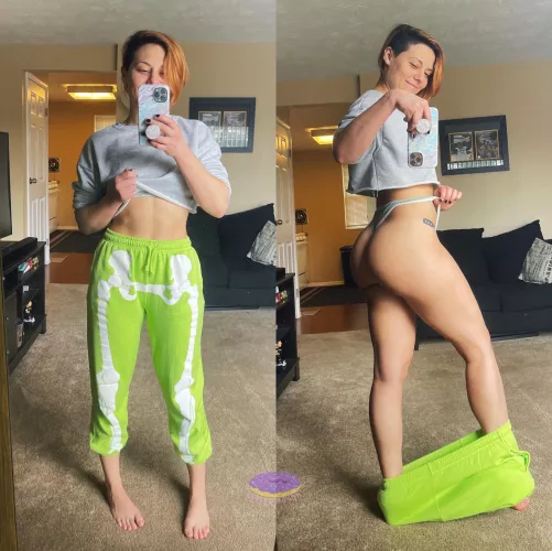 The sweatpants hide it well π