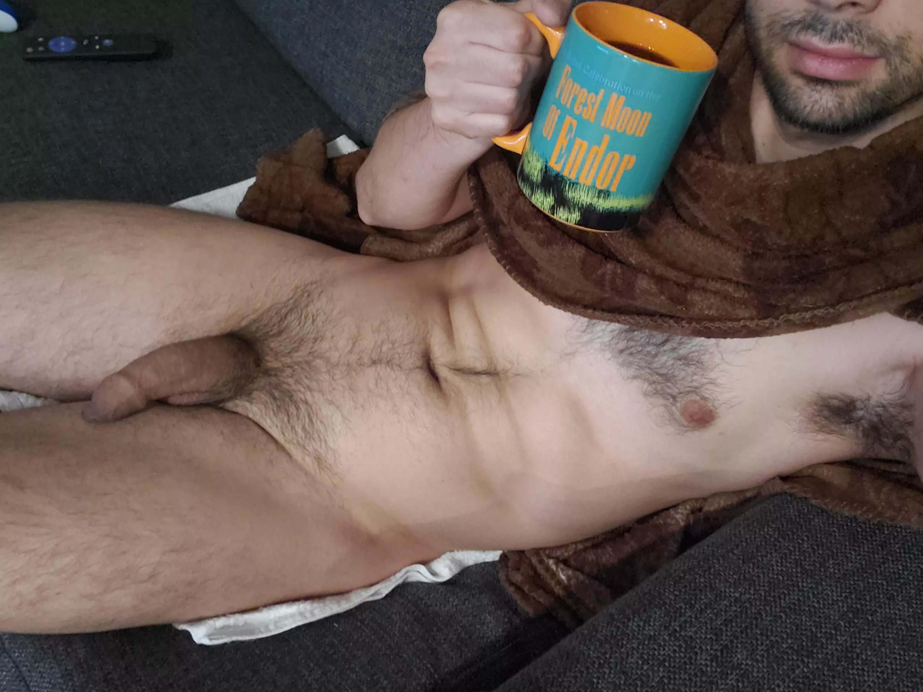 The test results are in - I have covid so I'll be quarantine for several days so might as well be nude. I've been feeling awful but it's getting better!