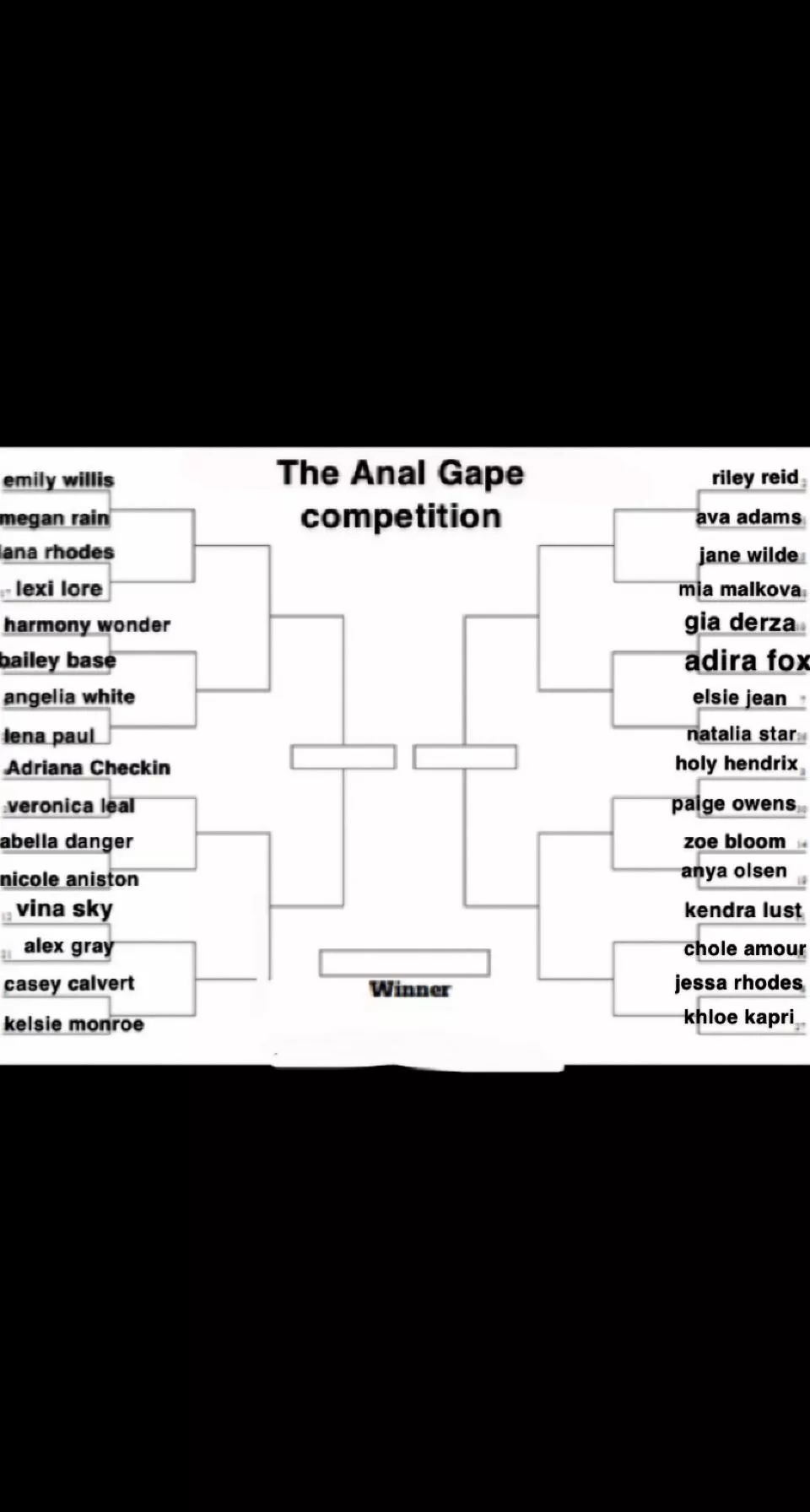 The very first anal gape competition is here😁 Minimum once a day i’ll post a match up🍑and it’s up to you to pick who has the best gape🤤Remember to base it on there gape not just there porn career😘Any questions message me let the games sta