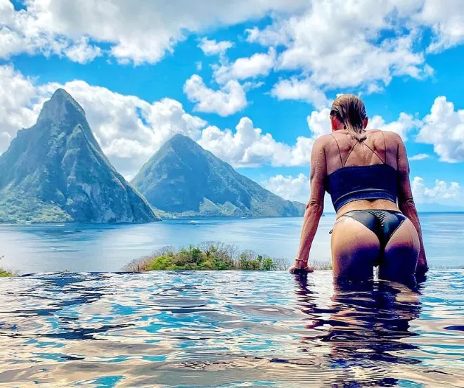The view from Jade Mountain Resort, St. Lucia