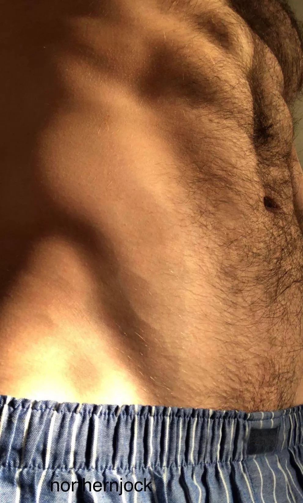 The view from your knees of my furry athletic body