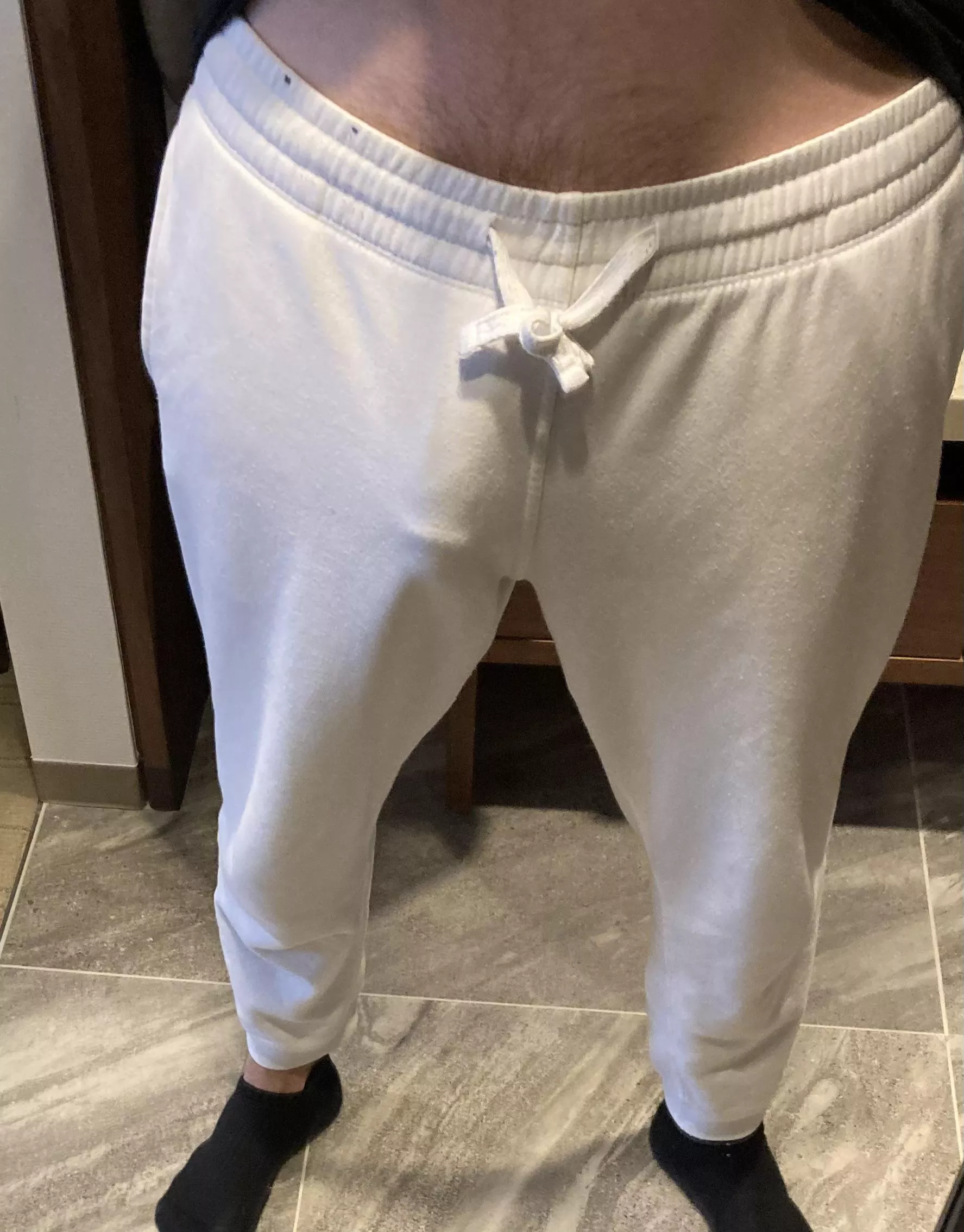 the white sweatpants