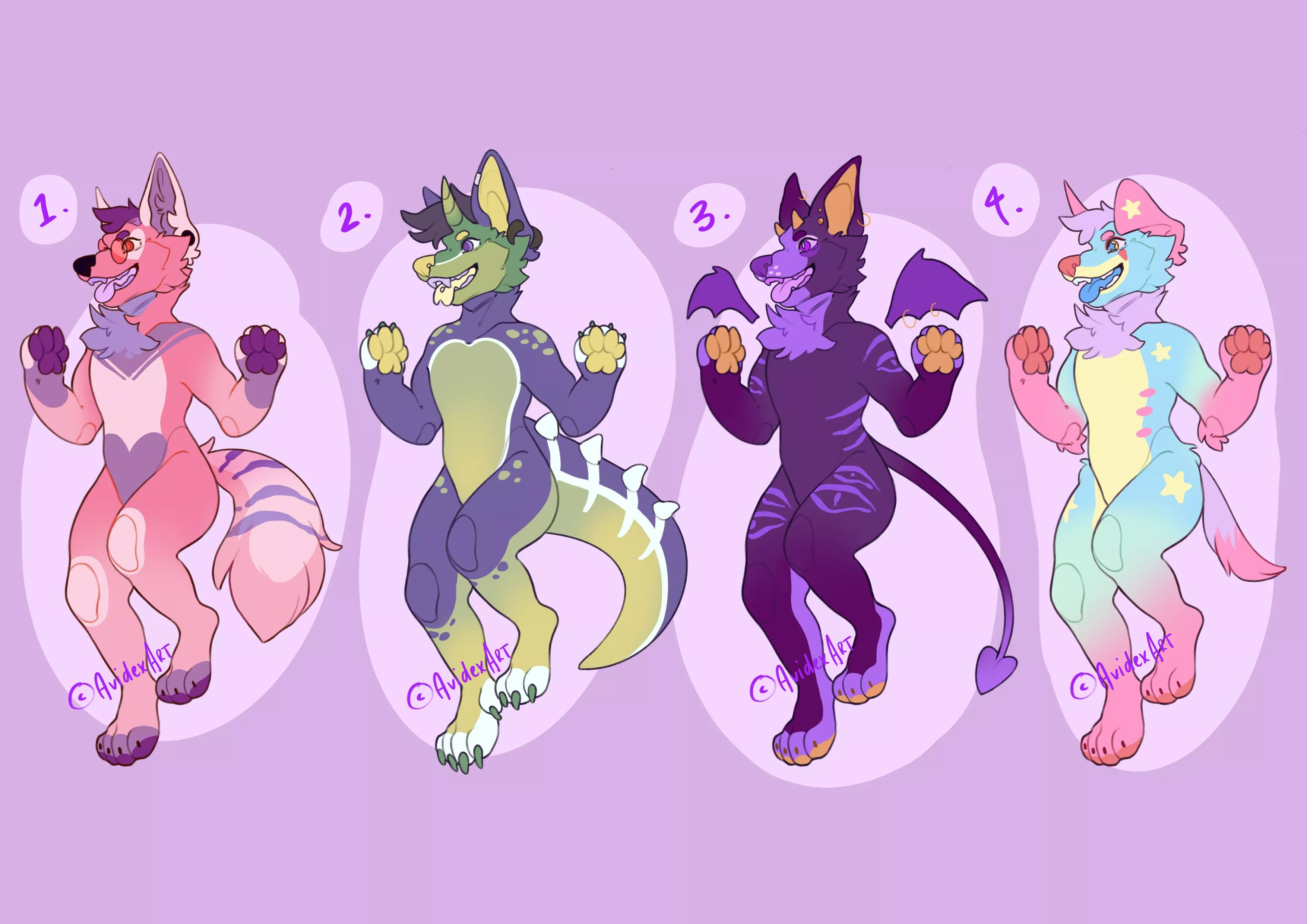 💜Themed Canine Adopts 💜 • $35 USD each - Paypal only - Buyer gets full rights to character & full-res image!
