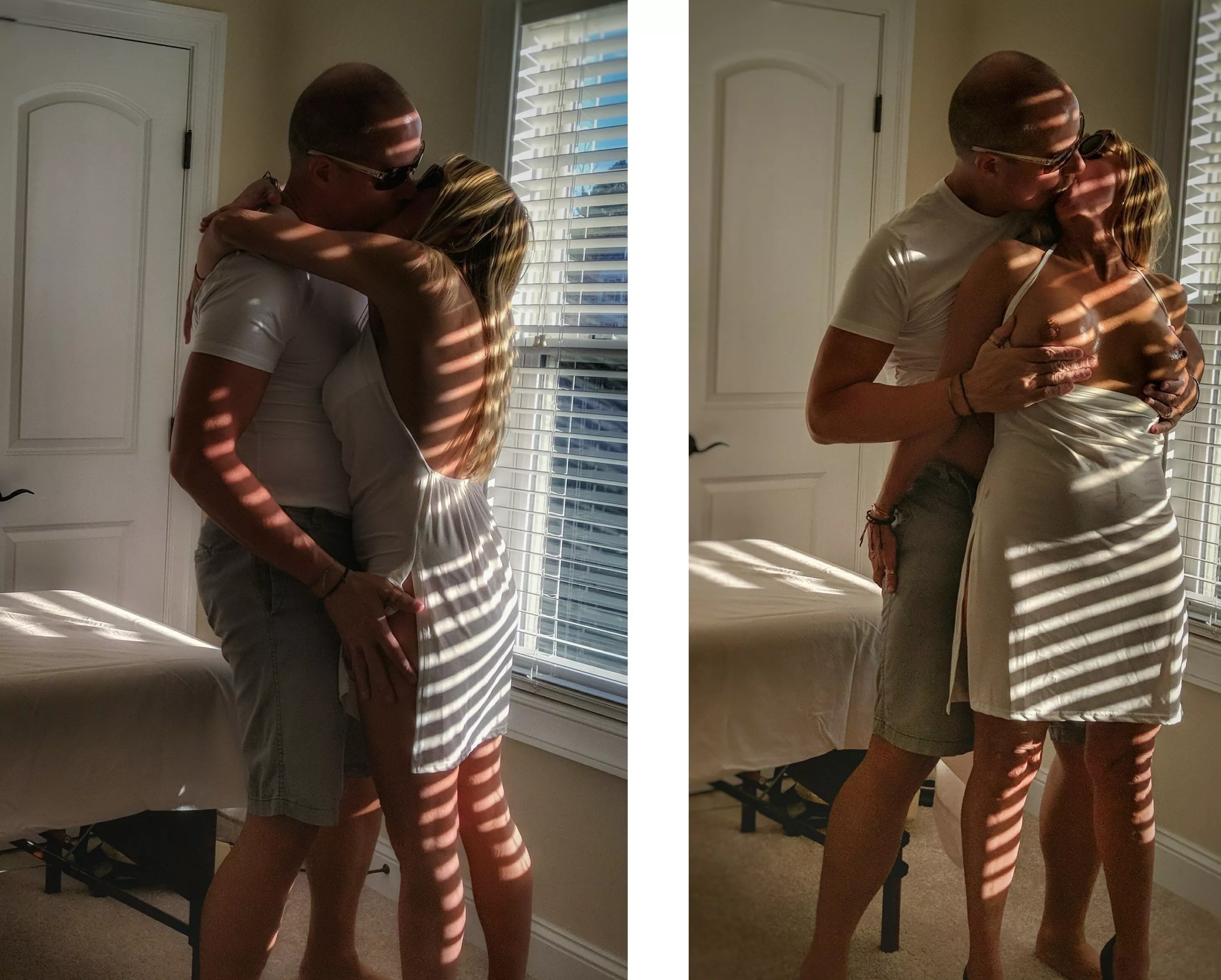 Therapy in White (couple)::: It was a sunny wintery afternoon.... time for an artsy massage session. 'Baby - meet me in the therapy room.'