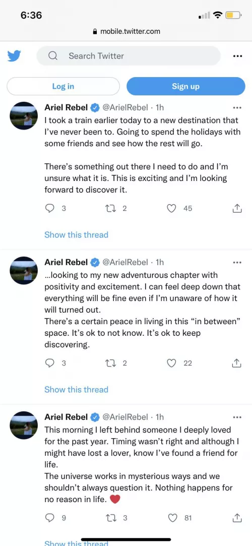 There goes Unplugged. Feels bad breakups are tough, but doing an OF was premature as fuck.