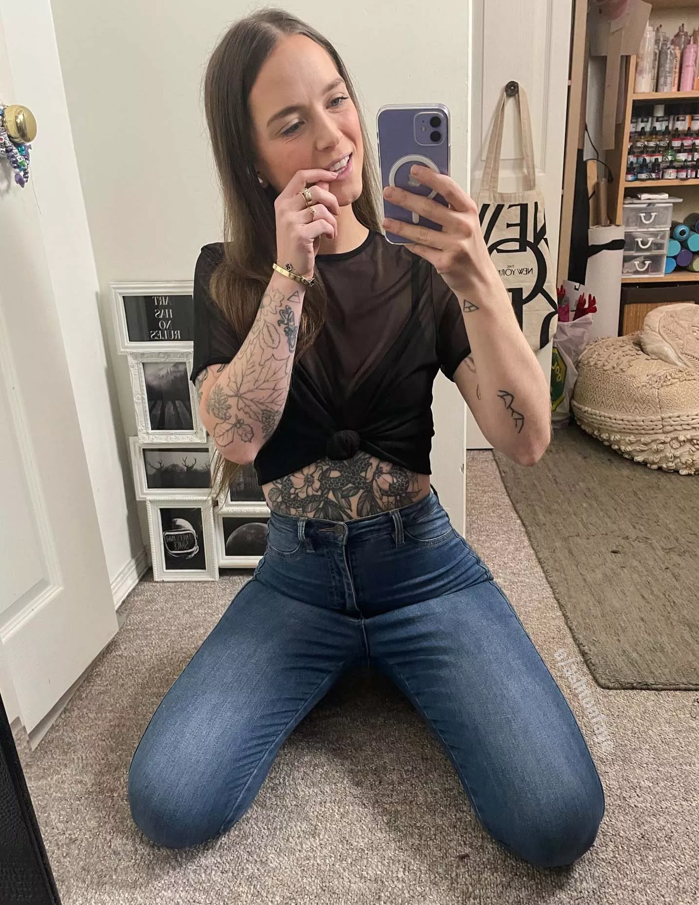 These jeans look best when I'm on my knees