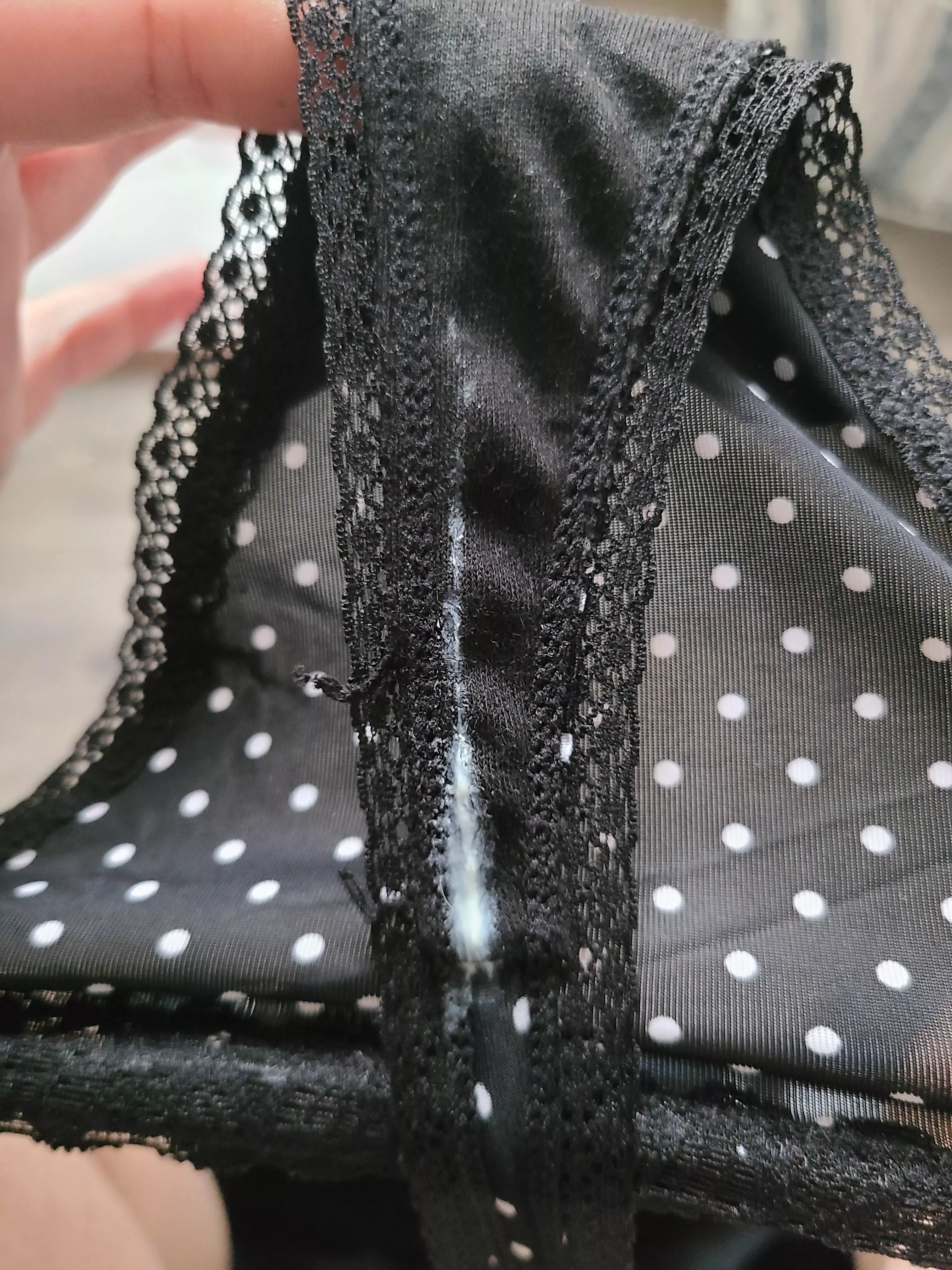 These panties have been soaking in my cum all day. Who wants them!(these ones are sold but enjoy the view!) Dm us for more info on pricing products services and custom content! Surprise with each purchase 🥰 [selling] [lesbian]