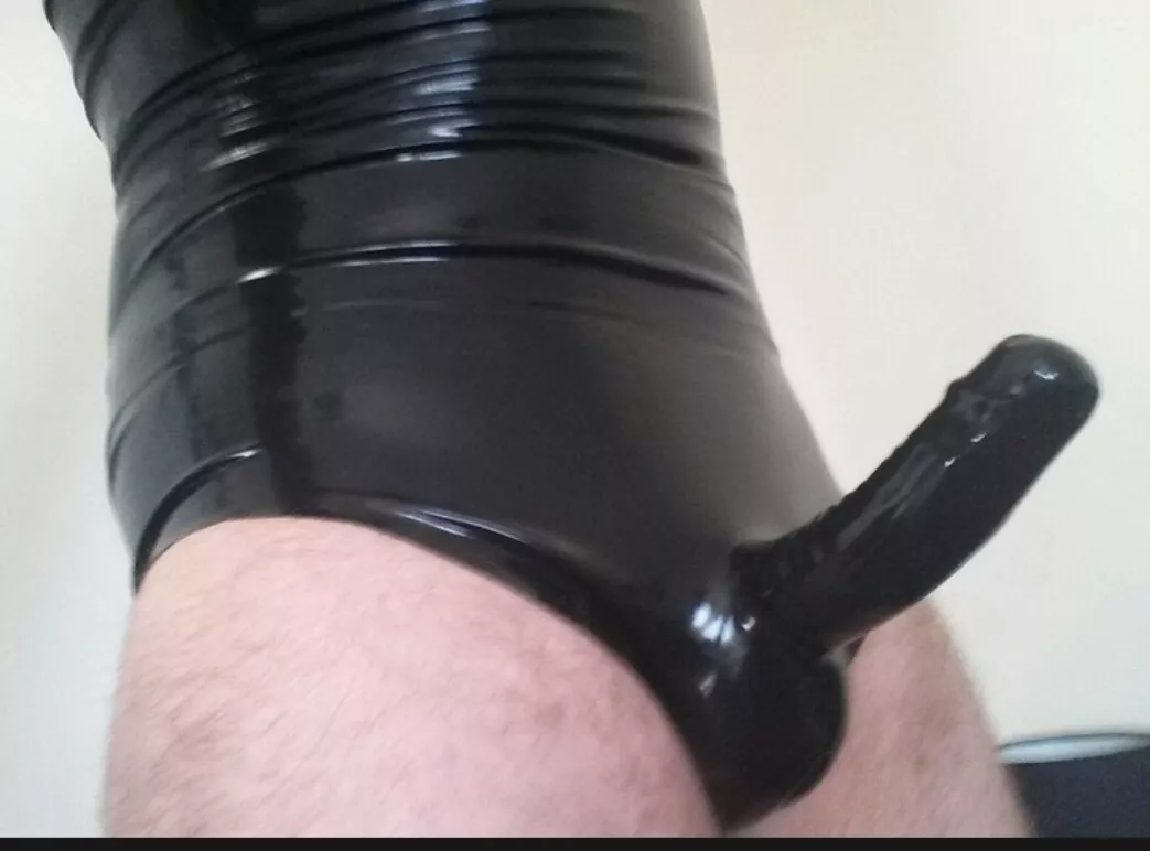 They will never know my cock is wrapped in latex underneath 😏 They will never know my cock is wrapped in latex underneath 😏