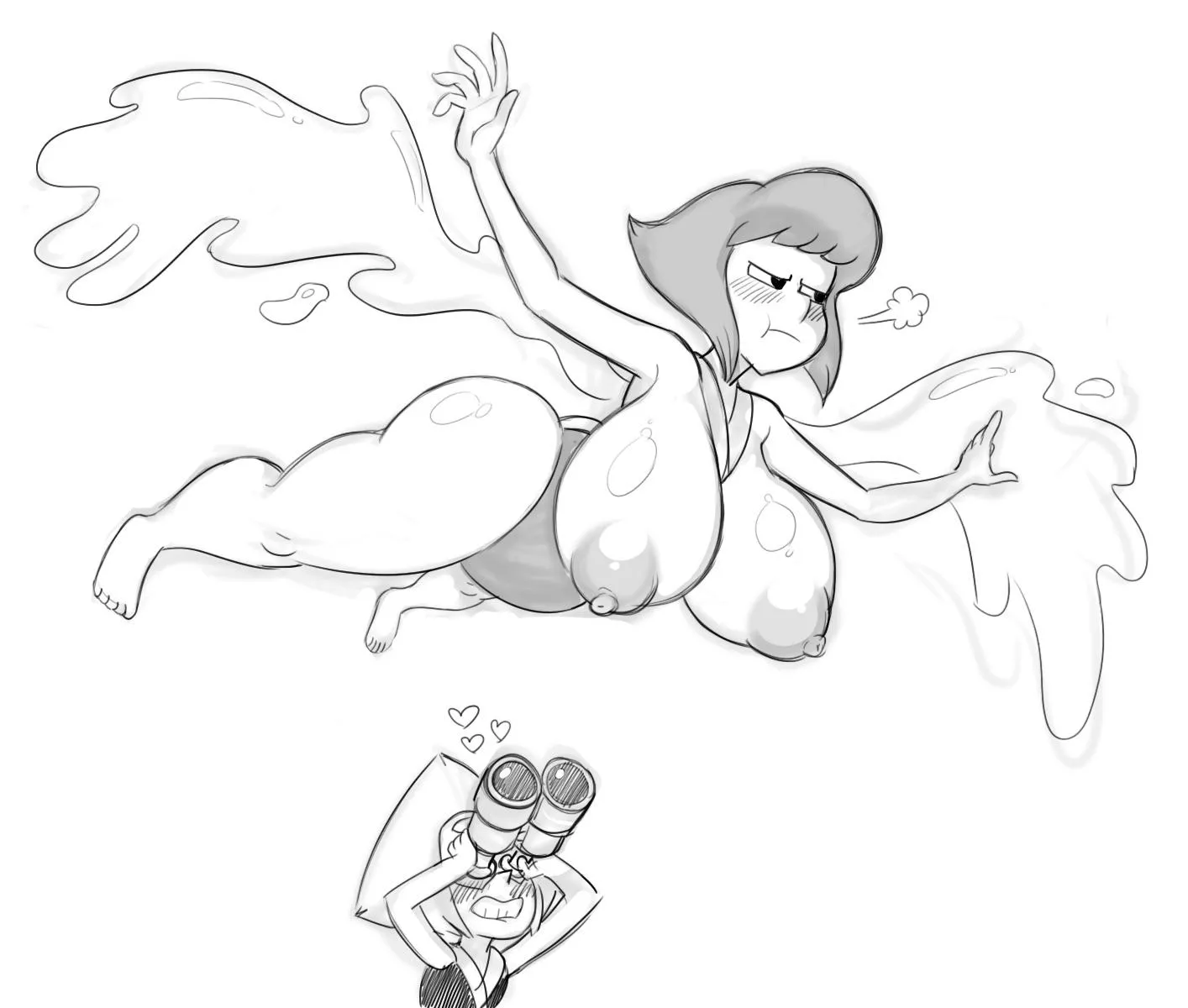 Thicc Lapis takes flight, while Peridot watches (art by DDemon7000) Thicc Lapis takes flight, while Peridot watches (art by DDemon7000)