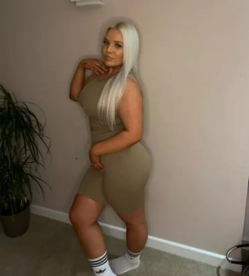 Thick blonde with the Adidas socks