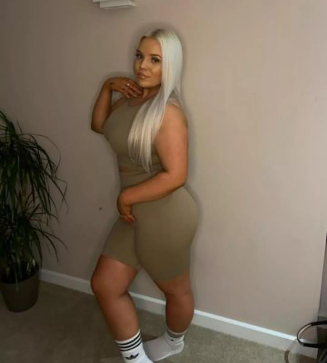 Thick blonde with the Adidas socks