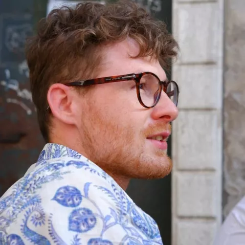 This is me drunk on cheap red wine in Venice