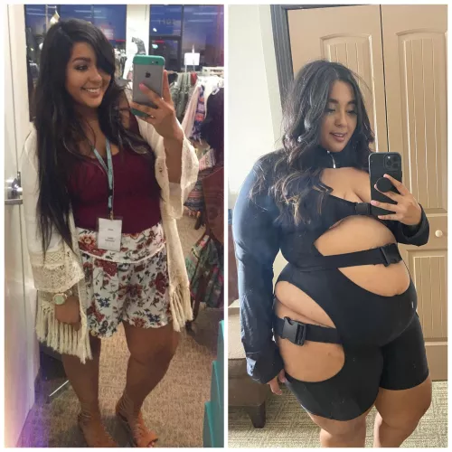 This is one of the first before and after pictures I’ve ever made of myself. I didn’t think I’d see much of a difference but boy where’d that belly come from😳