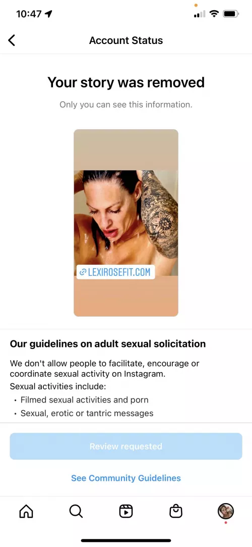 This post got me banned on Instagram. Are you fucking kidding me?