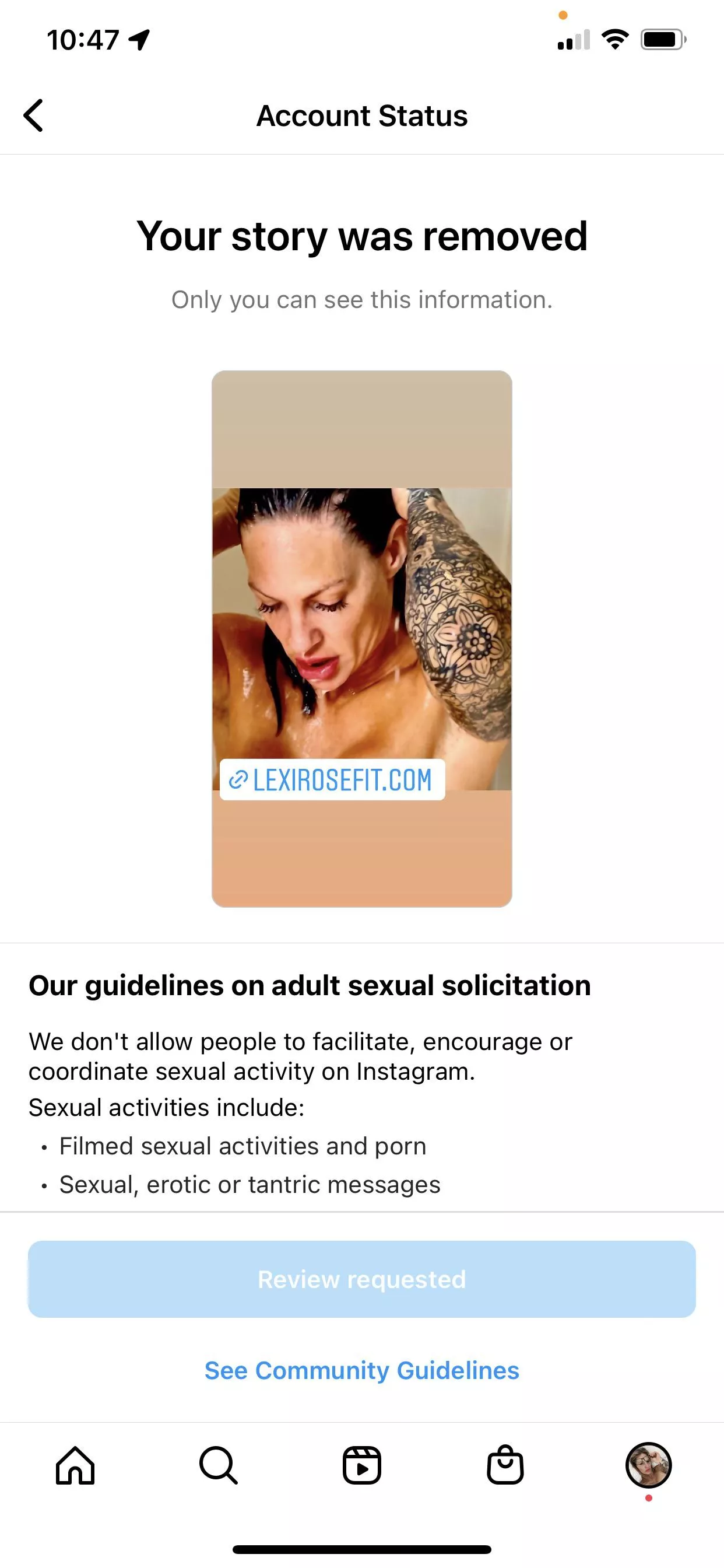 This post got me banned on Instagram. Are you fucking kidding me?