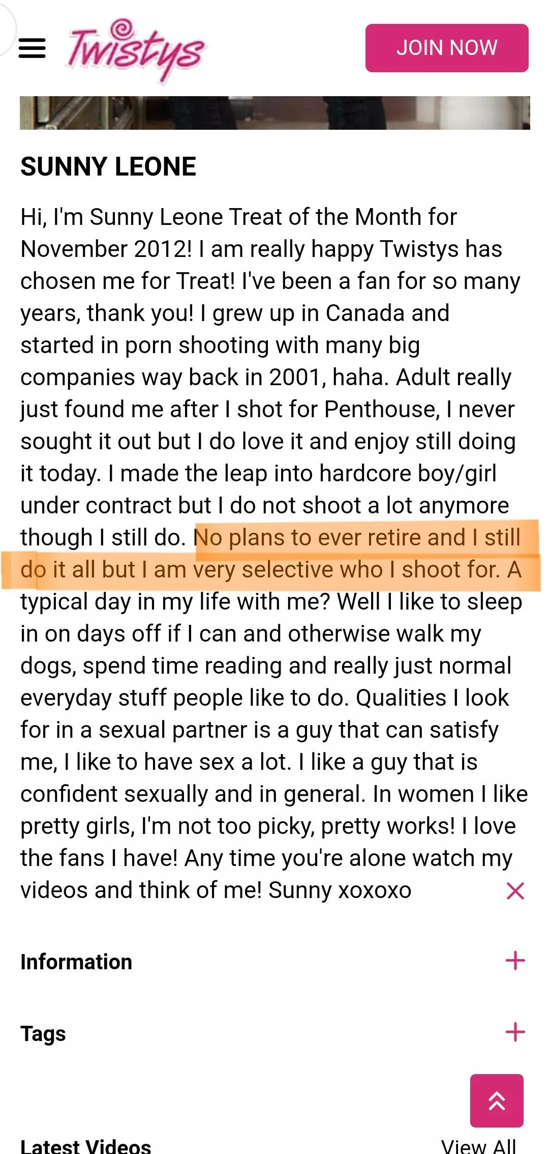 This statement is on the official website of TWISTYS. Read the highlighted line. If she said so then why did she retire 😢😰😭