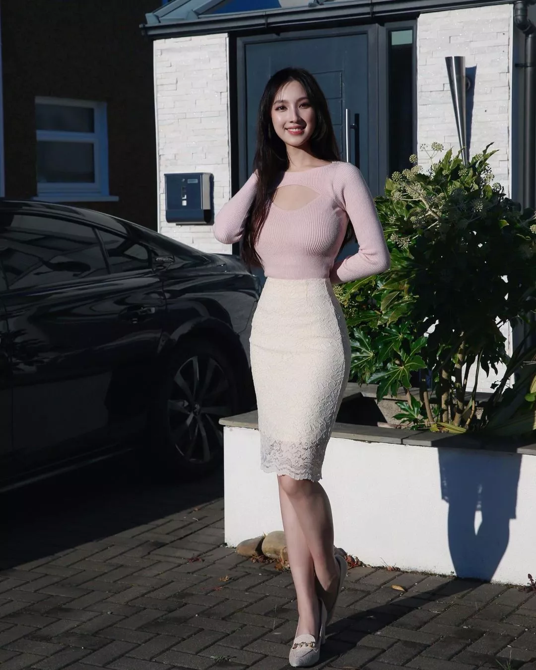 Tight top and pencil skirt