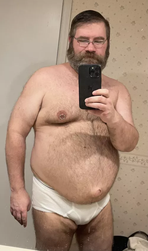 Tighty whitey Sunday. Just saying hi. (47 y/o)