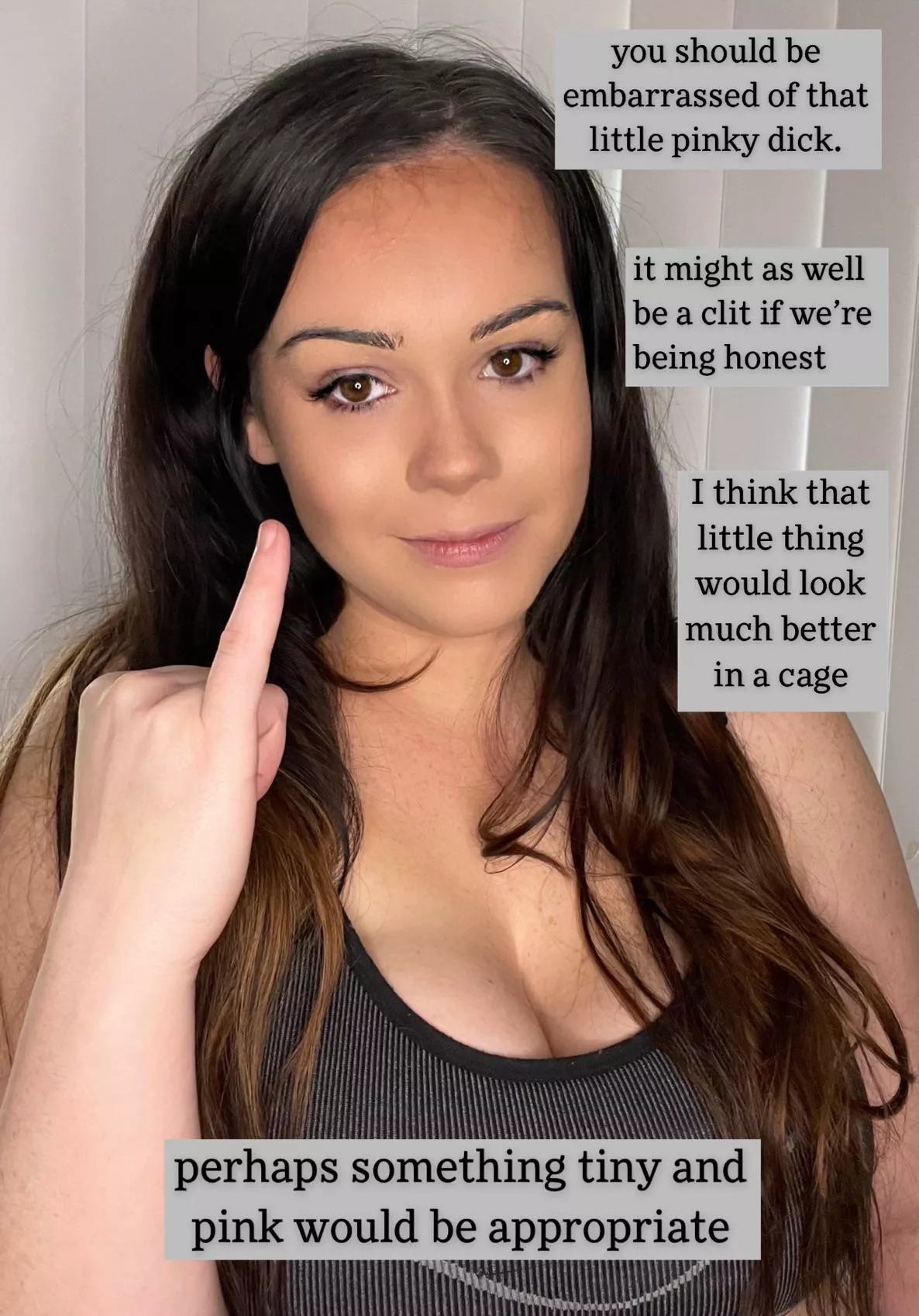 Time to find a cage small enough for that pathetic shrimp dick 😂 Time to find a cage small enough for that pathetic shrimp dick 😂