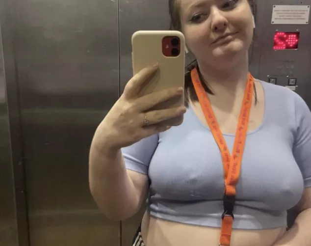Tits in the lift