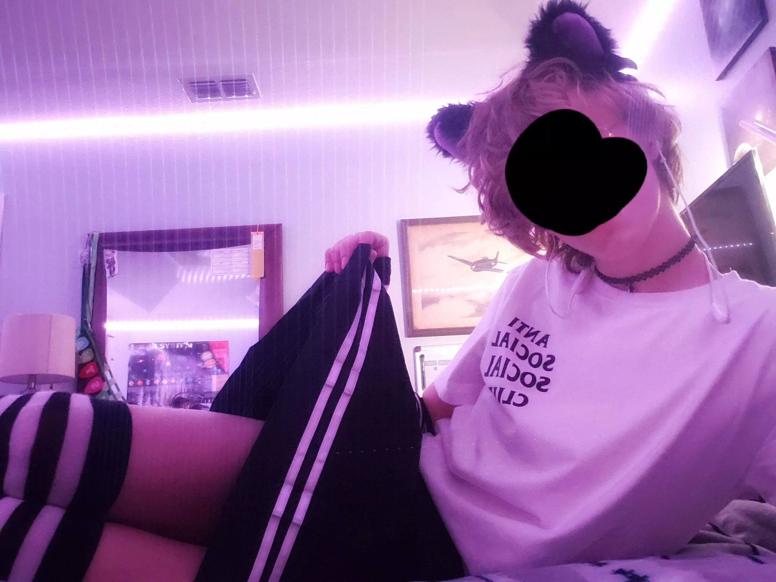 To scared to show my face 👉👈 also messy room :3