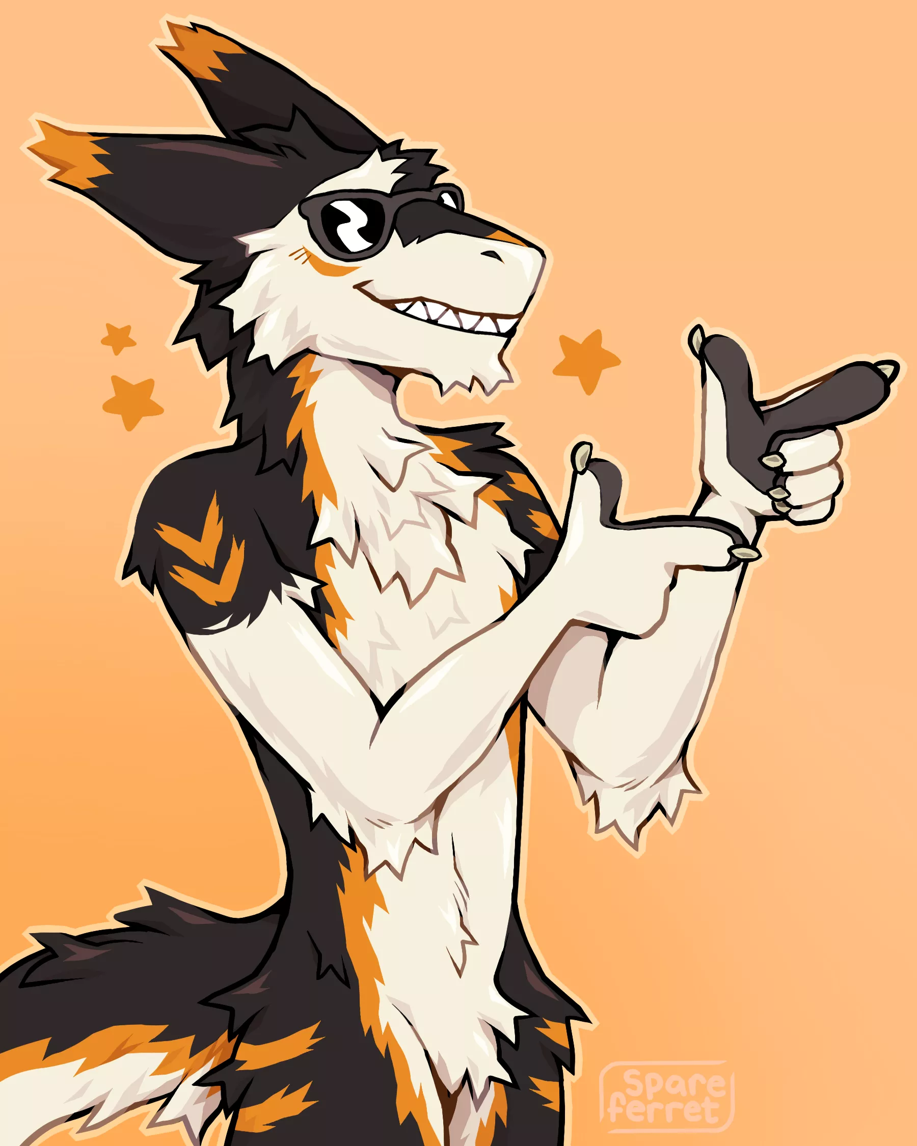 too cool (art by me, spareferret on twitter)