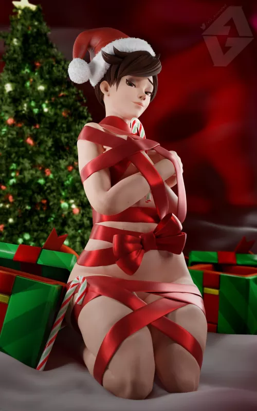 Tracer offers herself to your for Christmas (VGAnimated)
