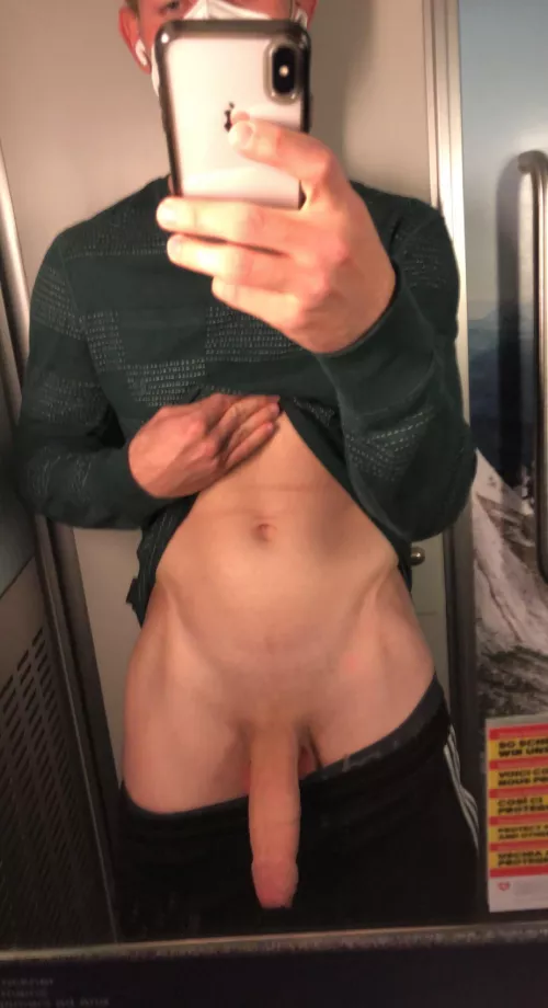 Train bathrooms are kind of public right?
