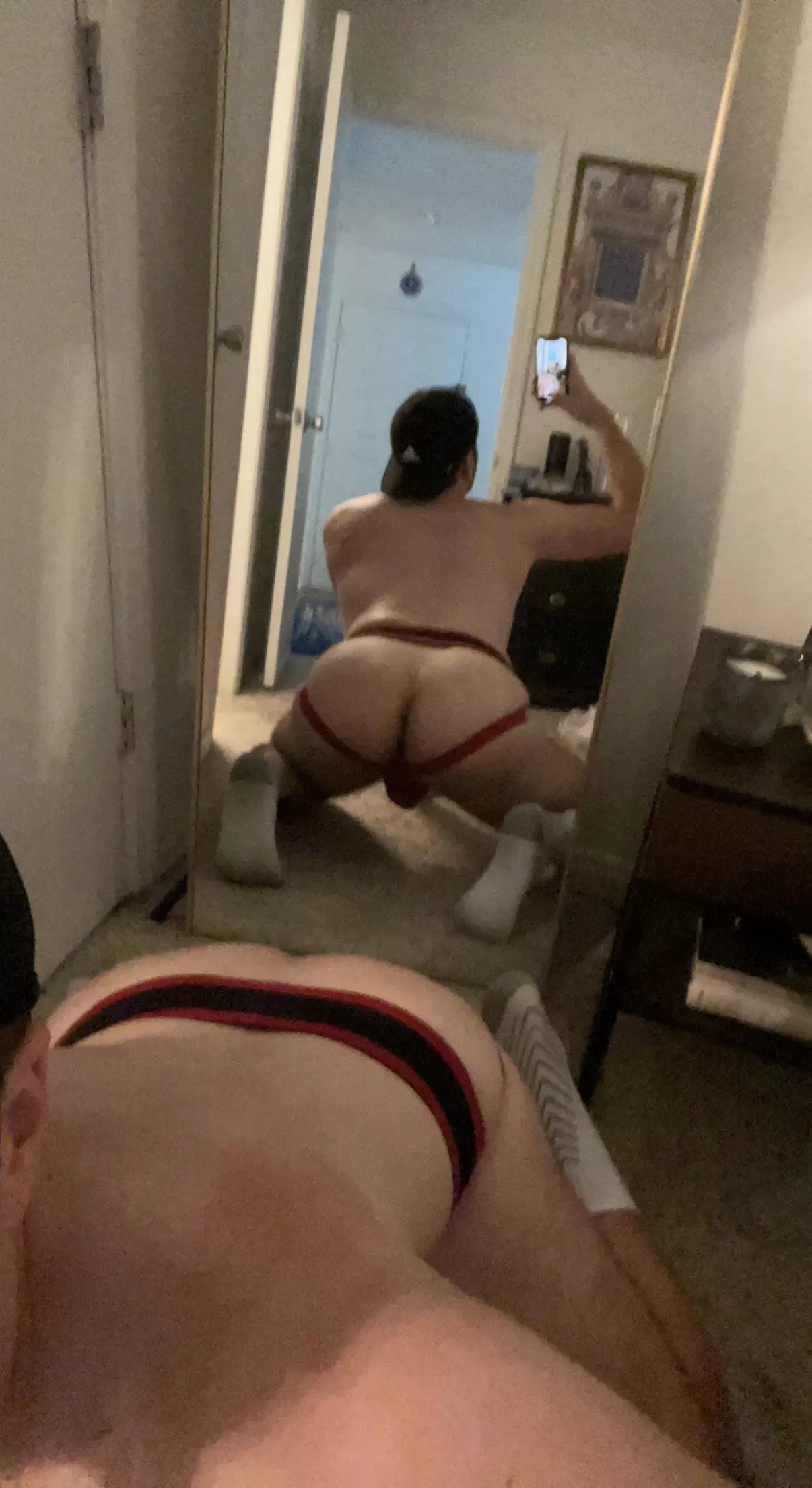 Trying on my new jock Trying on my new jock
