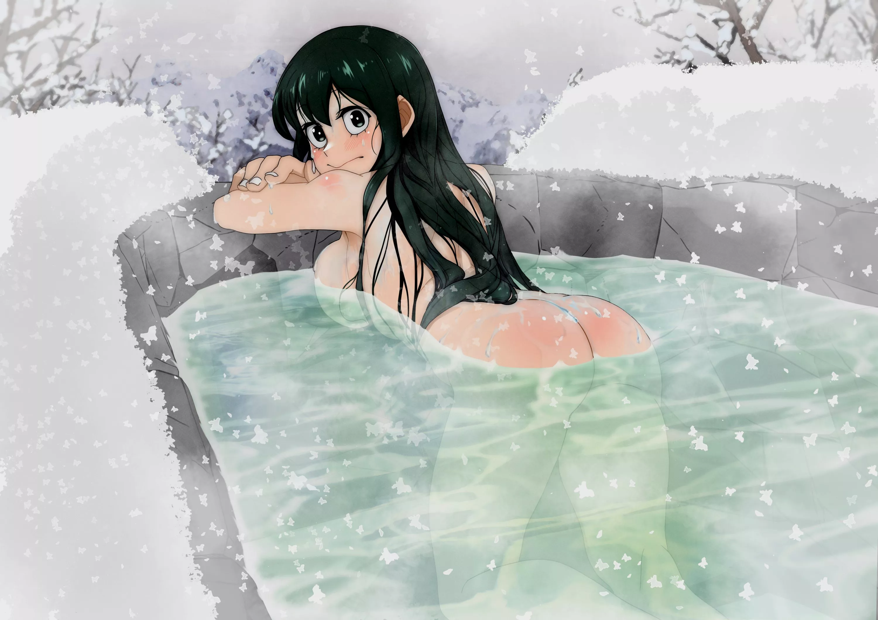 Tsuyu bathing at a hot spring[Cheese Cat]