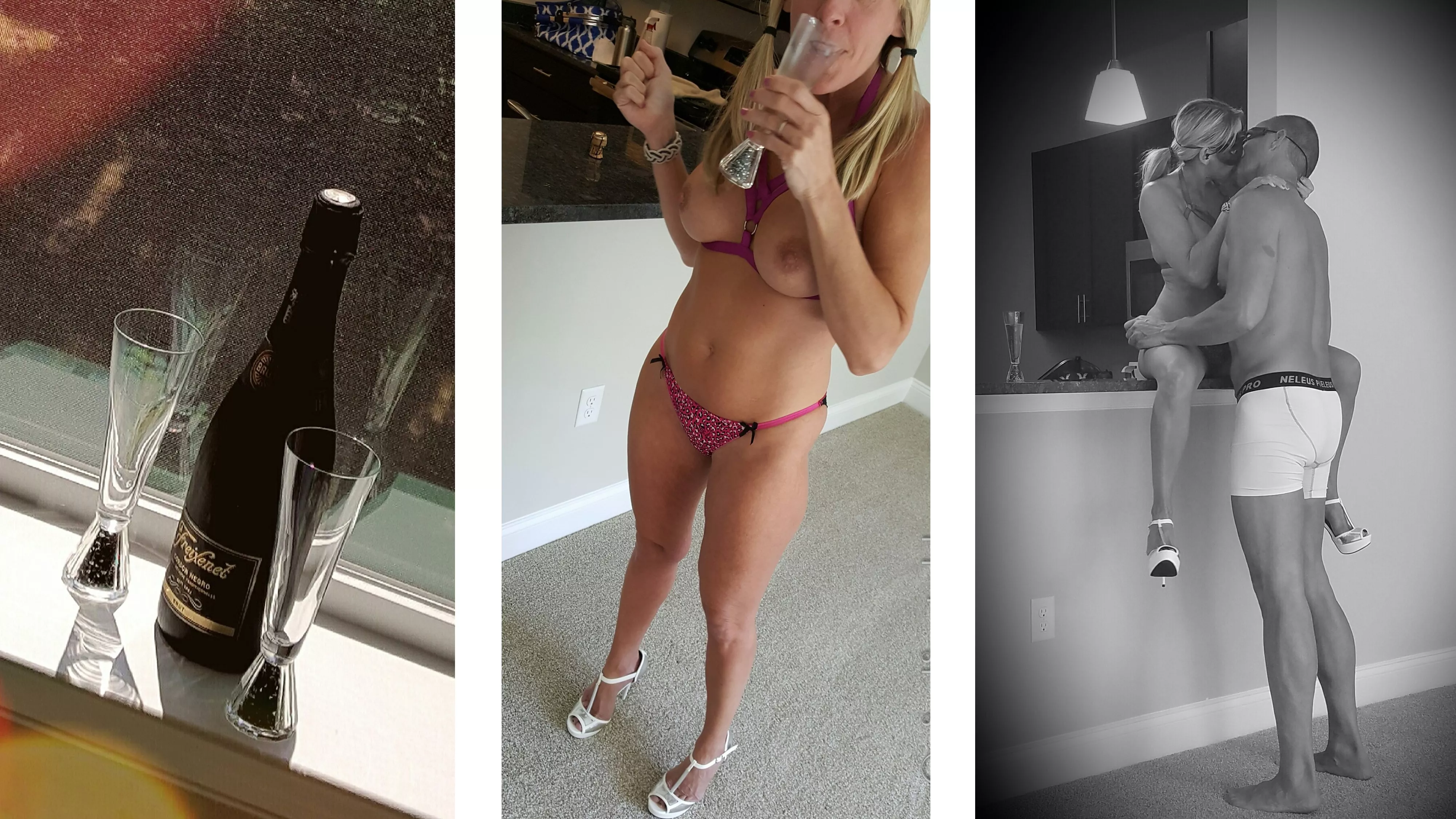 Two Firsts for Us (FM couple)::: I surprised Cory with the idea of our first 'break in' for a photo shoot. I scoped out a new apartment complex going up nearby and found the perfect target for a Sunday afternoon when no workers would be around. Champag