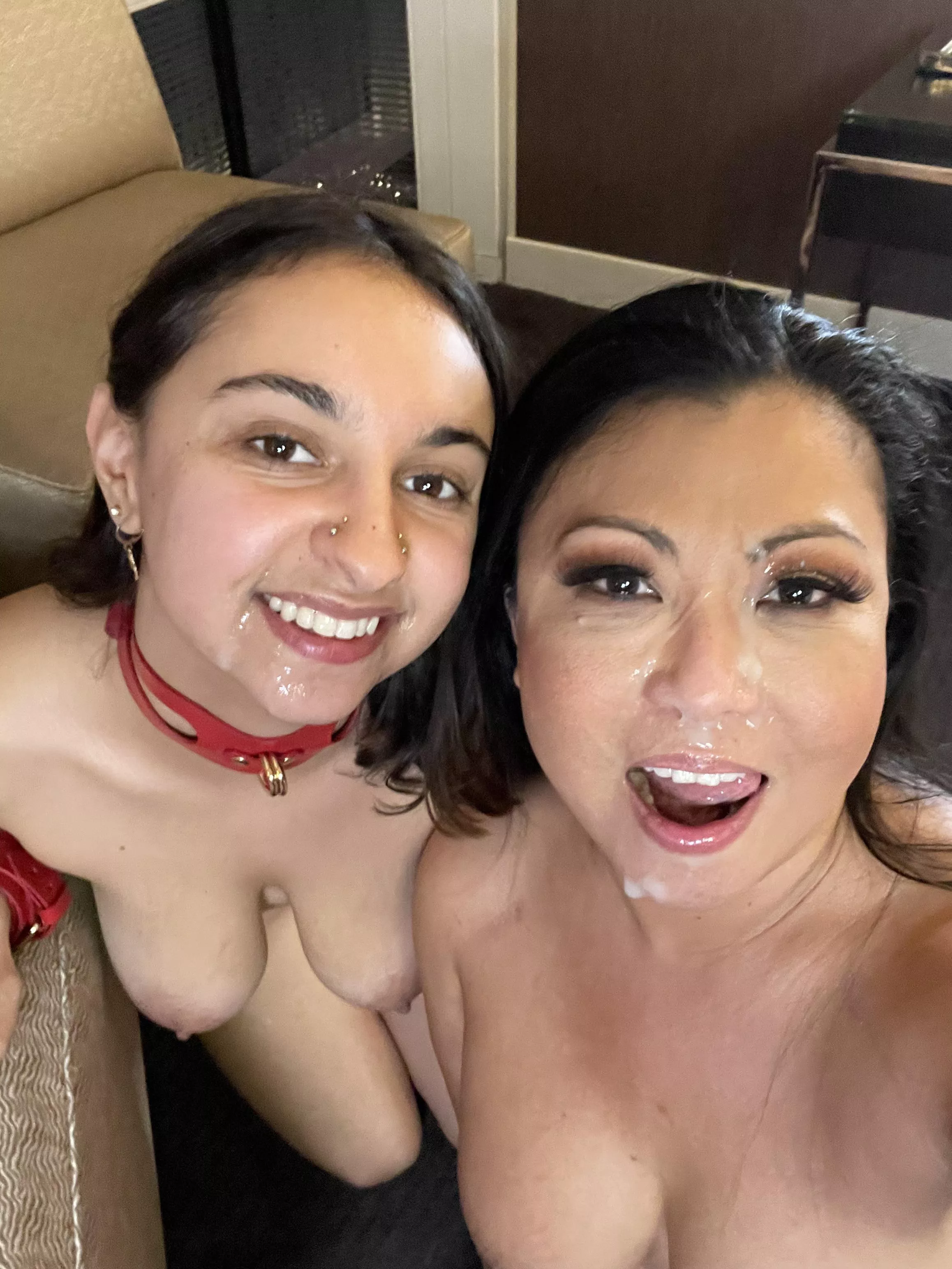 Two loads on our faces 🥵