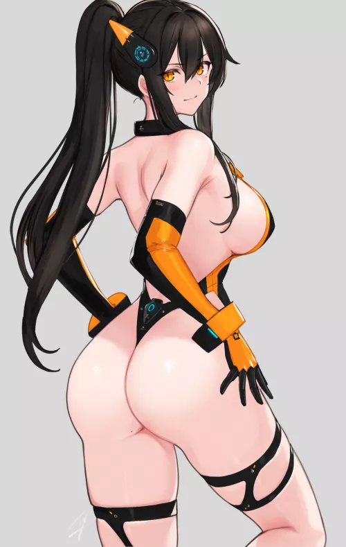 Two Tone Leotard Looking Back (Hayabusa) [Original]