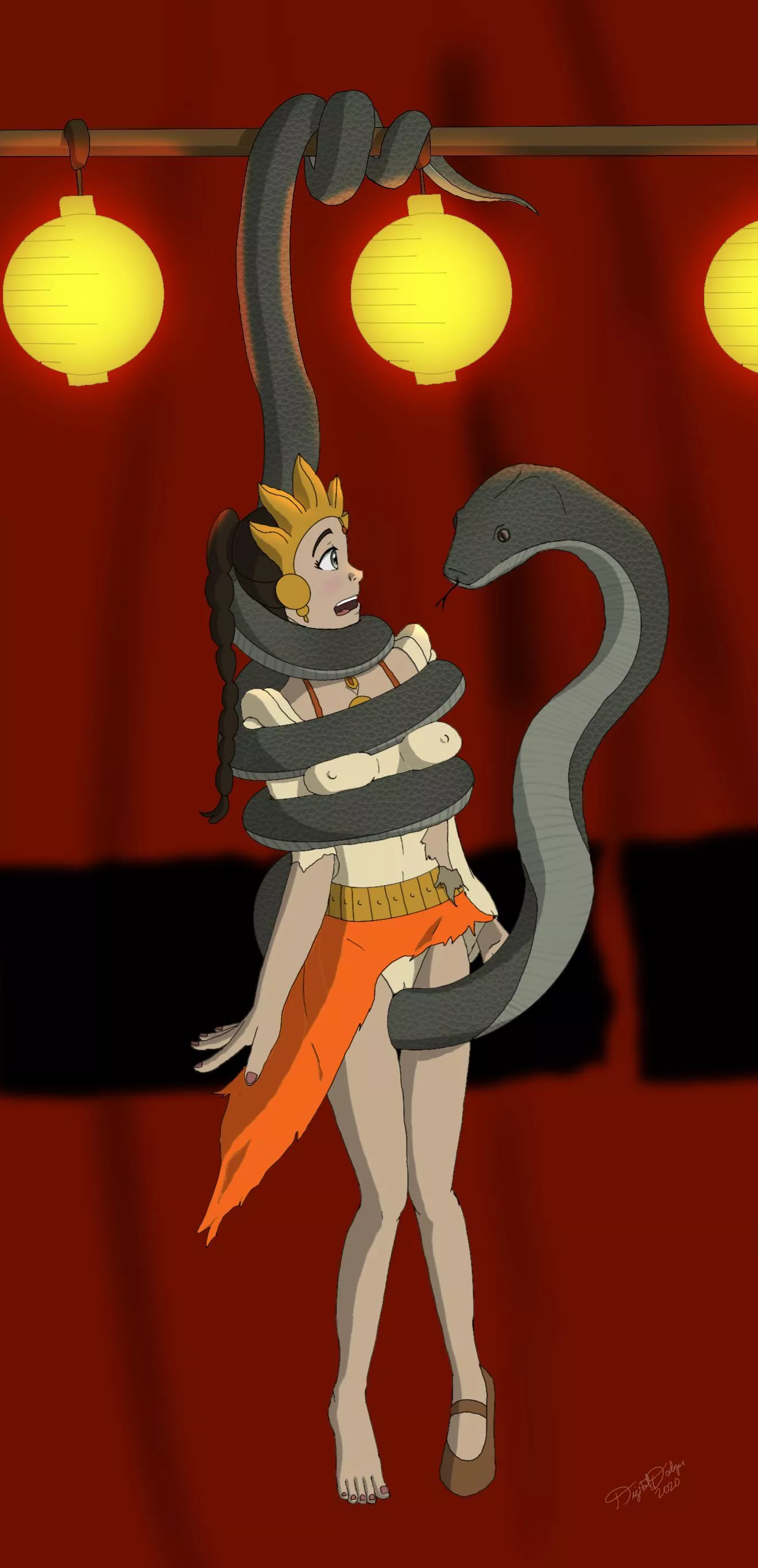 Ty Lee’s Performance [Commission] - As Azula orders all the animals to be released during the circus performance, Ty Lee finds herself in a bit of a bind. (OC: DigitalDodger)