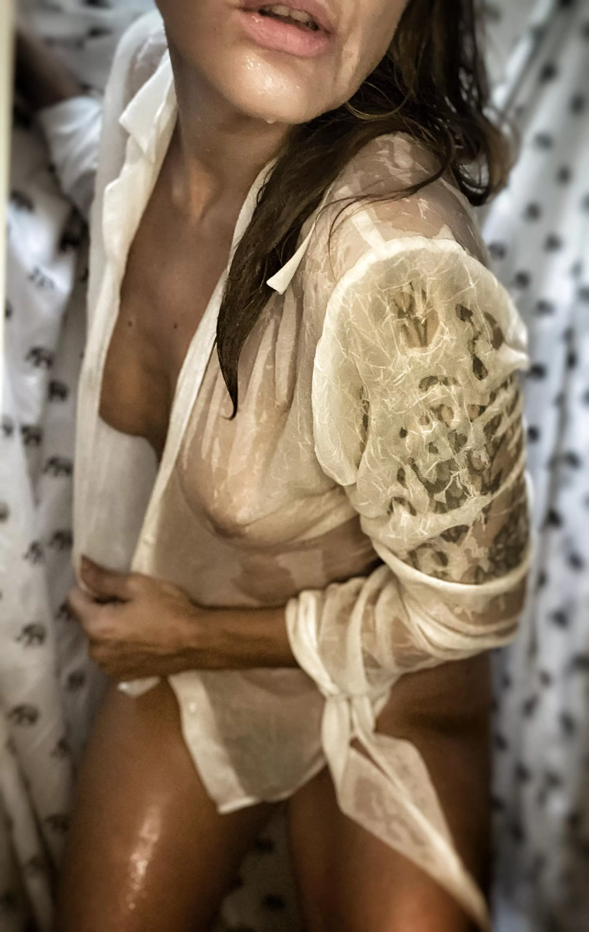 Uh oh! Looks like I (f)orgot to take something off when showering...who wants to help me take it off? Uh oh! Looks like I (f)orgot to take something off when showering...who wants to help me take it off?