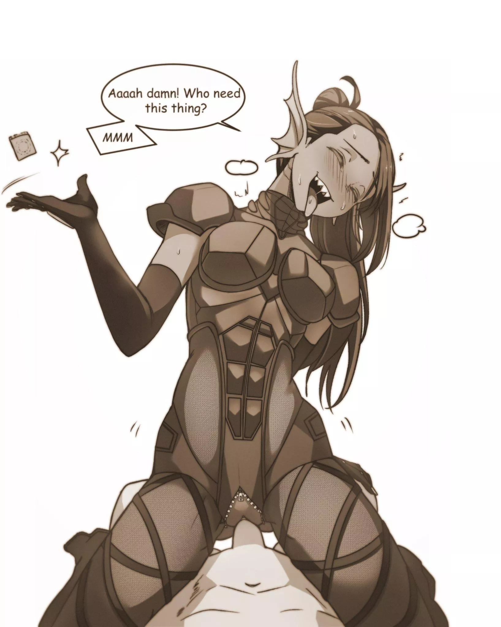 [Undyne] Armored babe forgoes protection (@ClausChristmas2)