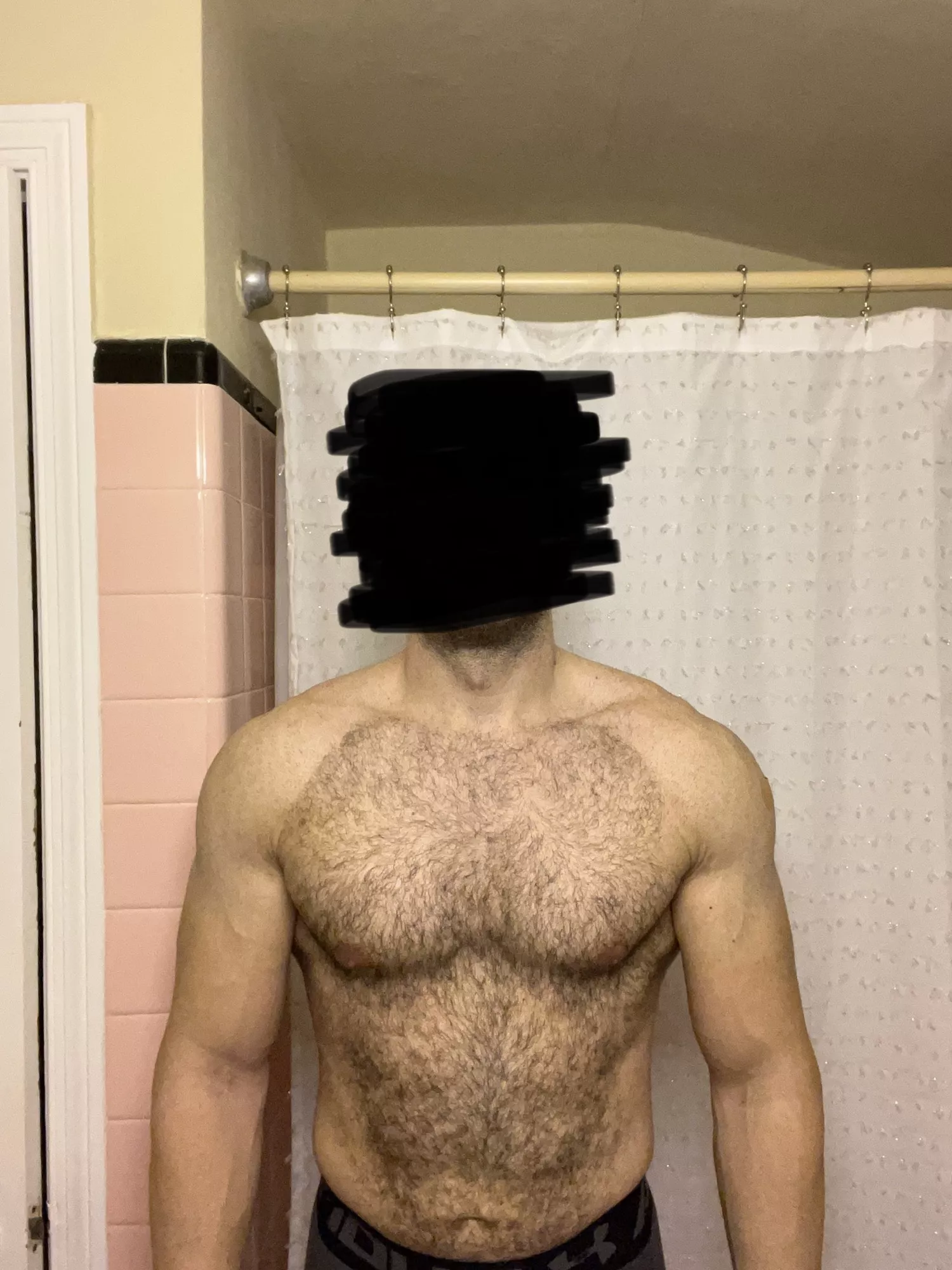 Unflexed normal pose after a shower 😊