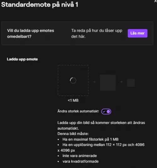 Uploading twitch emotes does not work at the moment? I've been trying different emotes that I've preciously uploaded, but its just loading.